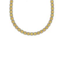 2.82 Ctw i2/i3 Treated Fancy Yellow Diamond 14K White Gold Necklace