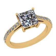 Certified 1.78 Ctw I2/I3 Diamond 10K Yellow Gold Promises Ring