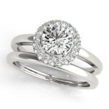 Certified 1.25 Ctw SI2/I1 Diamond 14K White Gold Wedding Set Ring