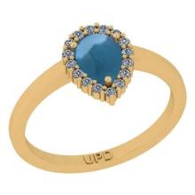 2.45 Ctw I2/I3 Aquamarine And Diamond 14K Yellow Gold Engagement Ring