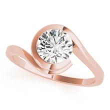 Certified 0.75 Ctw SI2/I1 Diamond 14K Rose Gold Solitaire Ring