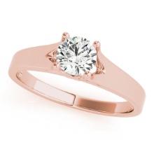 Certified 0.50 Ctw SI2/I1 Diamond 14K Rose Gold Solitaire Ring