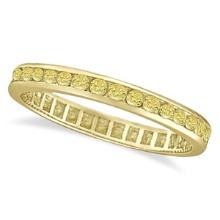 Channel Set Yellow Canary Diamond Eternity Ring 14k Yellow Gold 1.00ctw