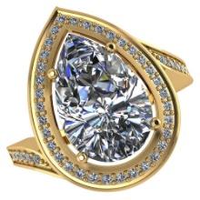 VS/SI1 Certified 1.60 CTW Pear Diamond 14K Yellow Gold Ring