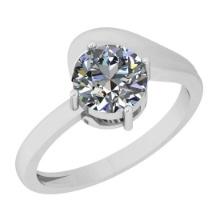 0.50 Ctw I2/I3 Diamond 14K White Gold Solitaire Ring