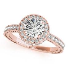Certified 0.95 Ctw SI2/I1 Diamond 14K Rose Gold Bridal Wedding Ring