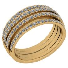 Certified 0.70 Ctw Diamond SI2/I1 Engagement 14K Yellow Gold Band Ring