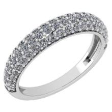 Certified 0.78 Ctw Diamond SI2/I1 Engagement 14K White Gold Ring