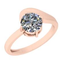 0.50 Ctw SI2/I1 Diamond 14K Rose Gold Solitaire Ring