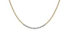 Certified 1.06 Ctw SI2/I1 Diamond 14K Yellow Gold Necklace
