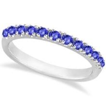 Tanzanite Stackable Band Anniversary Ring Guard 14k White Gold 0.38ctw