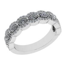 Certified 1.27 Ctw VS/SI1 Diamond 18K White Gold Vintage Style Wedding Band Ring