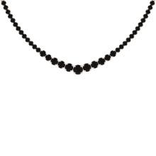 5.63 Ctw i2/i3 Treated Fancy Black Diamond 14K Rose Gold Necklace
