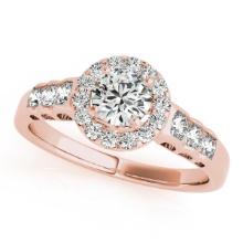 Certified 1.05 Ctw SI2/I1 Diamond 14K Rose Gold Wedding Ring