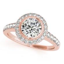 Certified 1.65 Ctw SI2/I1 Diamond 14K Rose Gold Bridal Wedding Ring