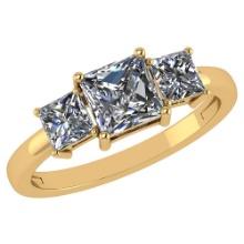 1.26 Ctw Princess Cut Diamond 14k Yellow Gold Simple Ring