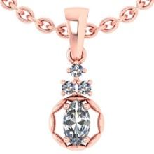 0.25 Ctw Diamond 14k Rose Gold Necklaces