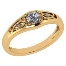 0.37 Ctw Diamond 14k Yellow Gold Halo Ring VS/SI1