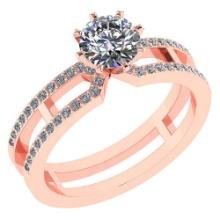 Certified 1.32 Ctw Diamond 14k Rose Gold Engagement Ring