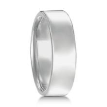Euro Dome Comfort Fit Wedding Ring Mens Band 18k White Gold 6mm