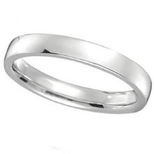 platinum Wedding Ring Band Low Dome Comfort Fit 3mm