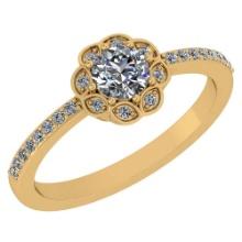 Certified .63 Ctw Diamond 14k Yellow Gold Engagement Ring