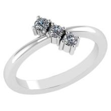 Certified .33 Ctw Diamond And 14k White Gold Simple Ring