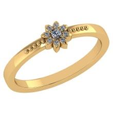 Certified .09 CTW Diamond And 14k Yellow Gold Simple Ring