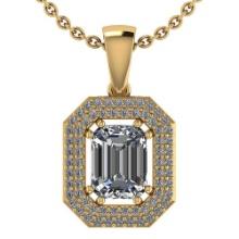 2.08 Ctw Diamond 14k Yellow Gold Halo Necklaces VS/SI2