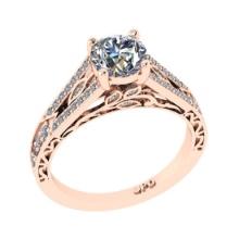 1.38 Ctw SI2/I1 Diamond 14K Rose Gold Engagement Ring