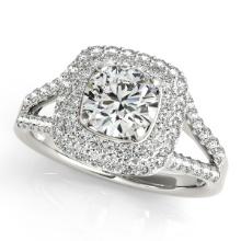 Certified 1.35 Ctw SI2/I1 Diamond 14K White Gold Vintage Style Wedding Ring