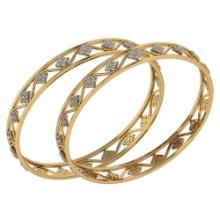 Certified 4.80 Ctw Diamond VS/SI1 Bangles 14K Yellow Gold Made In USA