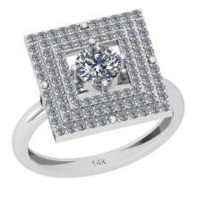 1.13 Ctw SI2/I1 Diamond 14K White Gold Wedding/Anniversary Ring