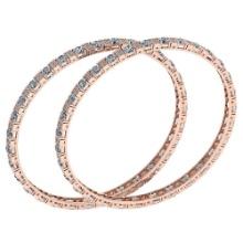 Certified 16.49 Ctw Diamond SI2/I1 Bangles 14K Rose Gold Made In USA