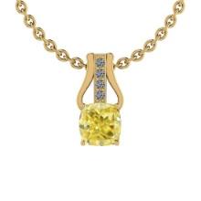 Certified 0.56 Ct GIA Certified Natural Fancy Yellow Diamond and White Diamond 18K Yellow Gold Penda