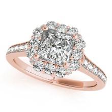 Certified 1.25 Ctw SI2/I1 Diamond 14K Rose Gold Engagement Halo Ring