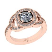 1.31 Ctw SI2/I1 Gia Certified Center Diamond 14K Rose Gold Engagement Ring