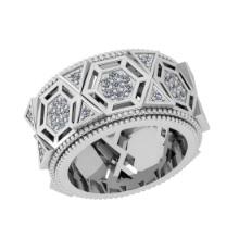 0.90 Ctw SI2/I1 Diamond 14K White Gold Wedding/Anniversary /Engagement Band Ring