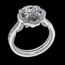 3.05 Ctw VS/SI1 Diamond 14K White Gold Engagement Halo Ring