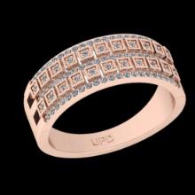 0.37 Ctw VS/SI1 Diamond 14K Rose Gold Groom's Wedding Band Ring