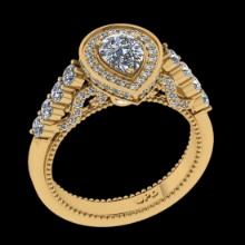 1.90 Ctw VS/SI1 Diamond 14K Yellow Gold Engagement Halo Ring