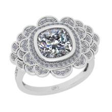 2.24 Ctw SI2/I1 Diamond 14K White Gold Engagement Halo Ring