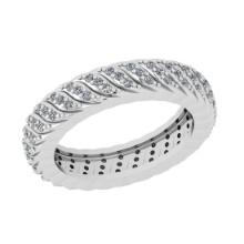 0.80 Ctw Si2/i1 Diamond 14K White Gold Band Ring