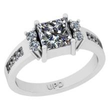 1.25 ctw GIA Certified Center StoneDiamond 14K White Gold Engagement Ring