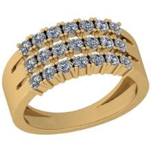 0.60 Ctw SI2/I1 Diamond 14K Yellow Gold Men's Band Ring