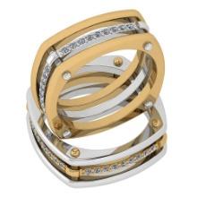 Certified 0.28 Ctw Diamond VS2/SI1 2 Tone Engagement 14K White And Yellow Gold Ring