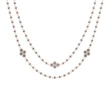 5.68 Ctw SI2/I1 Diamond Style Bezel Set 14K Rose Gold Two Layer Yard Necklace