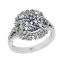 2.53 Ctw SI2/I1 Diamond 14K White Gold Engagement Halo Ring