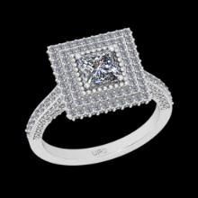 1.63 Ctw VS/SI1 Diamond 14K White Gold Engagement Halo Ring