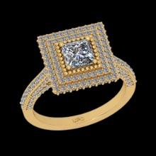 1.63 Ctw VS/SI1 Diamond 14K Yellow Gold Engagement Halo Ring